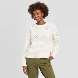 A New Day Women’s Crewneck Textured Cream Sweater